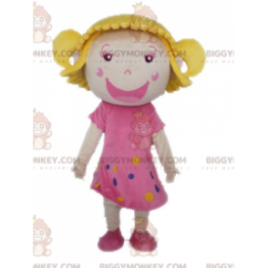 BIGGYMONKEY™ Costume da mascotte Ragazza bionda con vestito