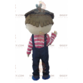 Costume de mascotte BIGGYMONKEY™ de garçon en salopette.