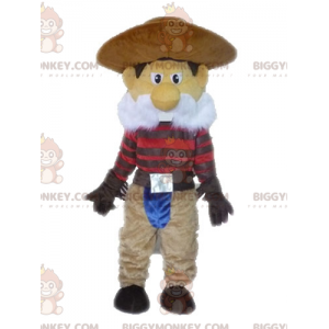 Besnorde cowboy BIGGYMONKEY™ mascottekostuum in traditionele