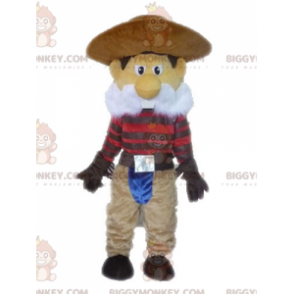 Besnorde cowboy BIGGYMONKEY™ mascottekostuum in traditionele