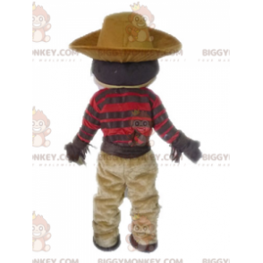 Mustachioed Cowboy BIGGYMONKEY™ Mascot Costume In Traditional