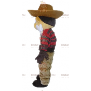 Cowboy BIGGYMONKEY™ maskotkostume med overskæg i traditionel