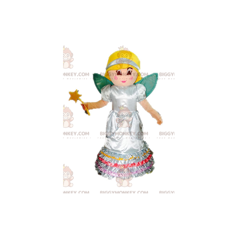 Blond Fairy BIGGYMONKEY™ maskotkostume. Prinsesse BIGGYMONKEY™