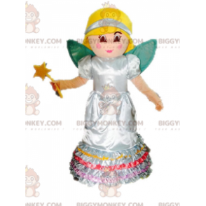 Blond Fairy BIGGYMONKEY™ maskotkostume. Prinsesse BIGGYMONKEY™