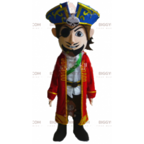 BIGGYMONKEY™ mascot costume of pirate in costume. Captain