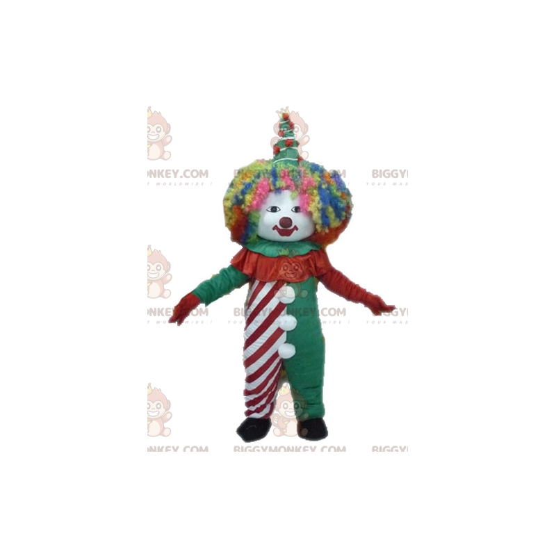 Barevný kostým maskota klauna BIGGYMONKEY™. Kostým maskota