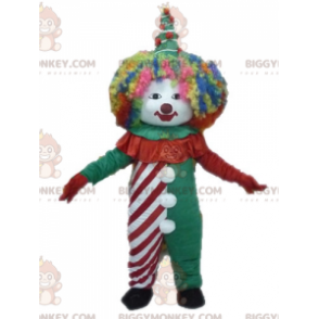 Bunter Clown BIGGYMONKEY™ Maskottchenkostüm. Zirkus