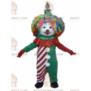 Colorido disfraz de mascota payaso BIGGYMONKEY™. Disfraz de