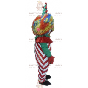 Costume de mascotte BIGGYMONKEY™ de clown coloré. Costume de