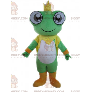 Giant Frog BIGGYMONKEY™ Mascot Costume. King BIGGYMONKEY™