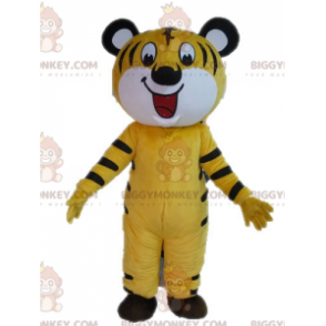 Costume mascotte BIGGYMONKEY™ tigre gialla e nera. Costume da