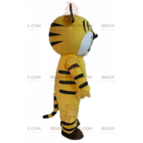 Costume mascotte BIGGYMONKEY™ tigre gialla e nera. Costume da