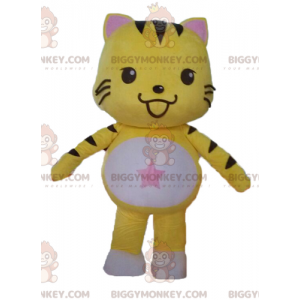 Traje de mascote BIGGYMONKEY™ gato amarelo e Cortar L (175-180CM)