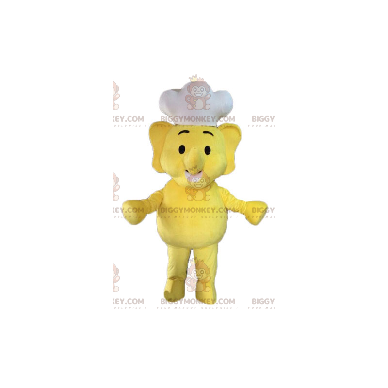 Costume de mascotte BIGGYMONKEY™ d'éléphant jaune. Costume de