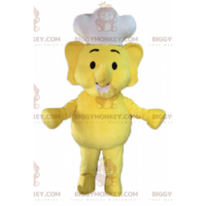 Gelber Elefant BIGGYMONKEY™ Maskottchenkostüm. Cook