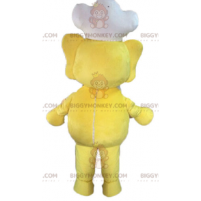 Costume de mascotte BIGGYMONKEY™ d'éléphant jaune. Costume de