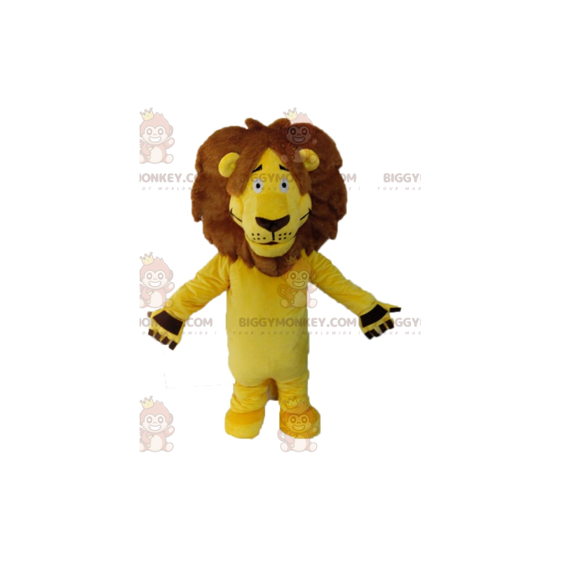 Costume da mascotte gigante giallo leone BIGGYMONKEY™. Costume