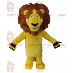 Costume de mascotte BIGGYMONKEY™ de lion jaune géant. Costume