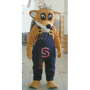 Traje de mascote BIGGYMONKEY™ laranja e raposa branca em