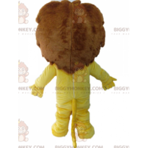 Costume de mascotte BIGGYMONKEY™ de lion jaune géant. Costume