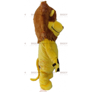 Traje de mascote gigante de leão amarelo BIGGYMONKEY™. Traje de