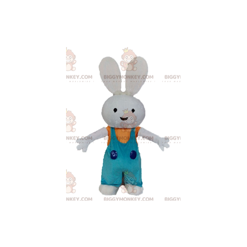 Plysch Bunny BIGGYMONKEY™ maskotdräkt med overall - BiggyMonkey