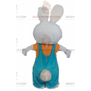 Plys Bunny BIGGYMONKEY™ maskotkostume med overalls -