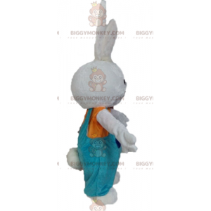 Pluche konijn BIGGYMONKEY™ mascottekostuum met overall -
