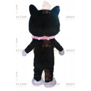 Costume de mascotte BIGGYMONKEY™ de chat noir et blanc. Costume