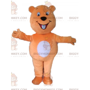 Costume de mascotte BIGGYMONKEY™ de castor orange et blanc