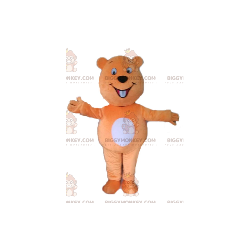 Riesiges orange-weißes Biber-BIGGYMONKEY™-Maskottchen-Kostüm -