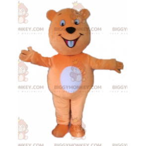 Riesiges orange-weißes Biber-BIGGYMONKEY™-Maskottchen-Kostüm -