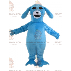 Costume de mascotte BIGGYMONKEY™ de chien bleu et blanc.