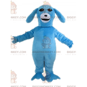 Costume mascotte BIGGYMONKEY™ cane blu e bianco. Costume da