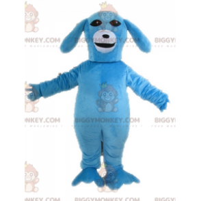 Costume mascotte BIGGYMONKEY™ cane blu e bianco. Costume da