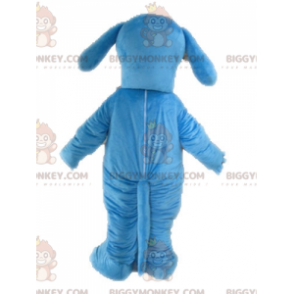 Blå og hvid hund BIGGYMONKEY™ maskot kostume. Blue Animal