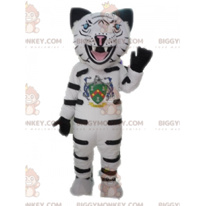 BIGGYMONKEY™ costume mascotte lince leopardata bianca. Costume