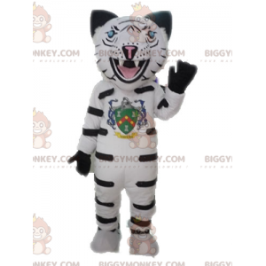 Kostým maskota rysa bílého leoparda BIGGYMONKEY™. Kostým