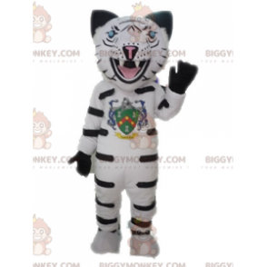 BIGGYMONKEY™ costume mascotte lince leopardata bianca. Costume