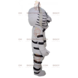 BIGGYMONKEY™ white leopard lynx mascot costume. Cheetah