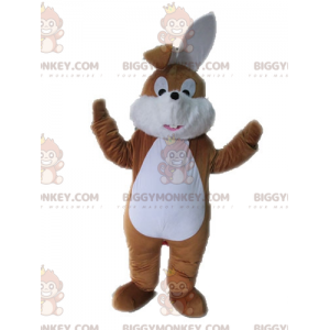 Miękki i uroczy kostium maskotka brązowo-biały królik