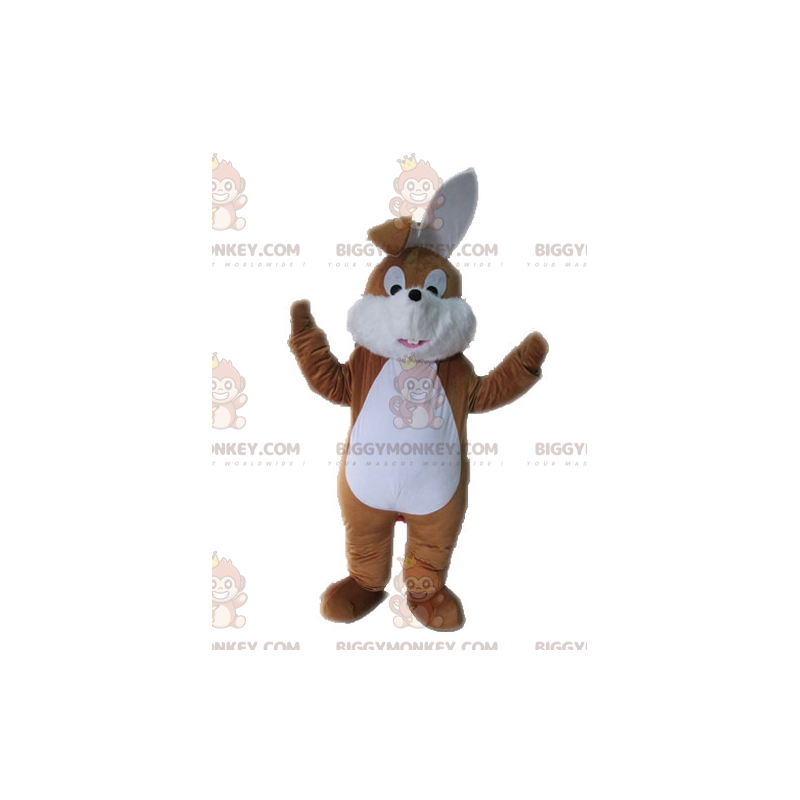 Costume de mascotte BIGGYMONKEY™ de lapin marron et blanc doux