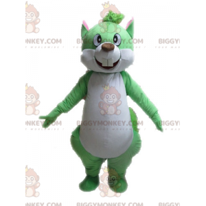 Costume de mascotte BIGGYMONKEY™ d'écureuil vert et blanc géant