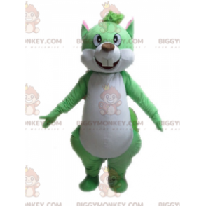 Costume da mascotte gigante verde e bianco scoiattolo