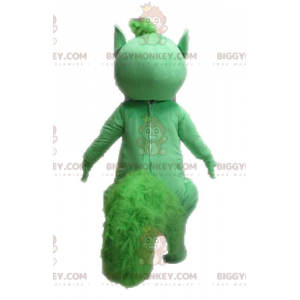 Kæmpe grønt og hvidt egern BIGGYMONKEY™ maskotkostume -
