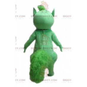 Kæmpe grønt og hvidt egern BIGGYMONKEY™ maskotkostume -