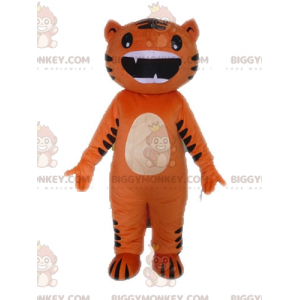 Costume de mascotte BIGGYMONKEY™ de chat orange et noir rigolo