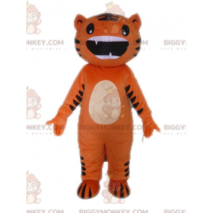 Traje de mascote de gato preto e laranja BIGGYMONKEY™ engraçado