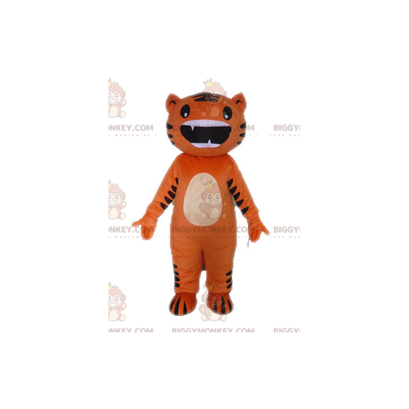 Funny and Original BIGGYMONKEY™ Orange and Black Cat Mascot