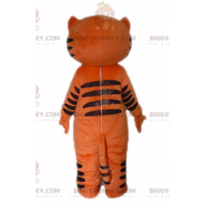 Costume de mascotte BIGGYMONKEY™ de chat orange et noir rigolo